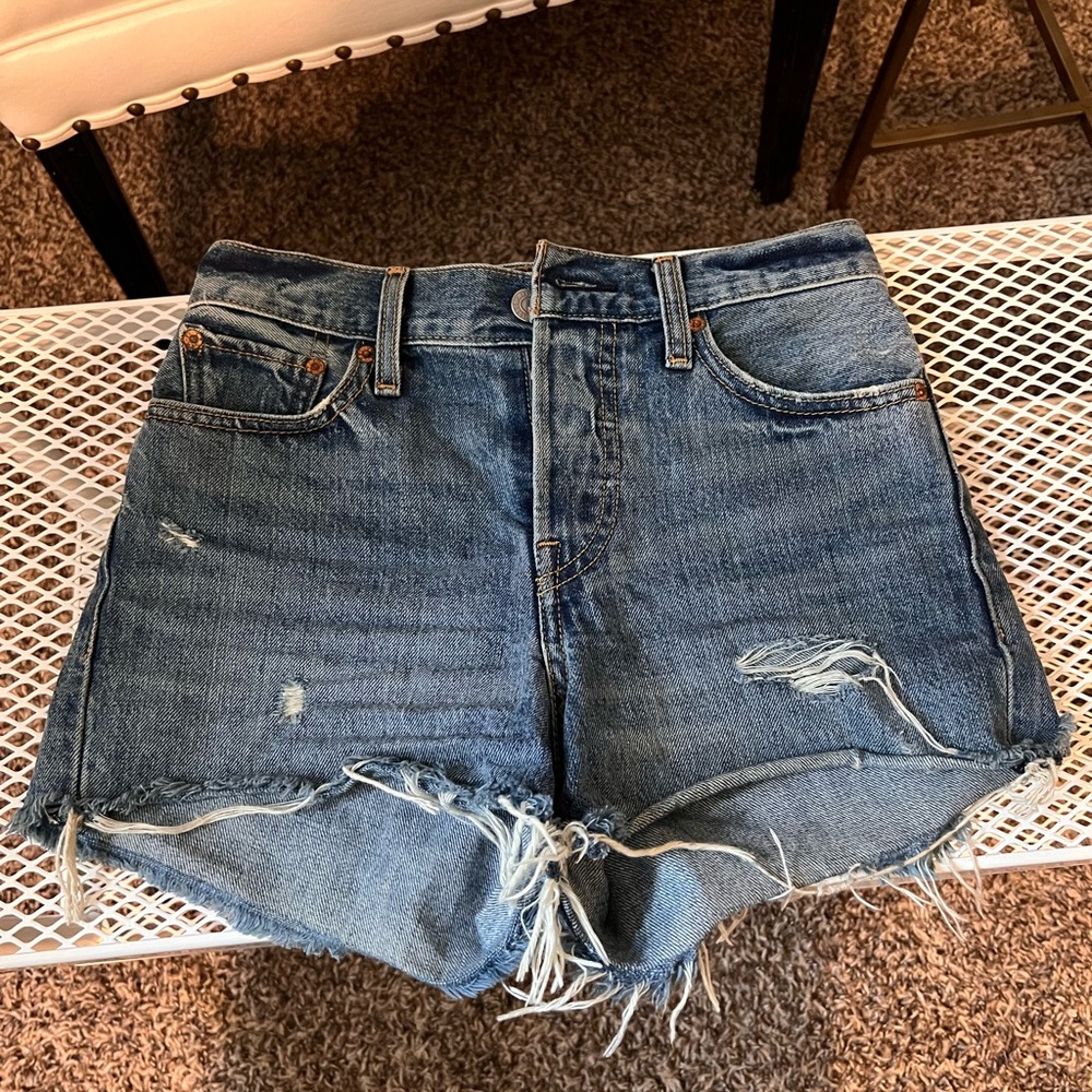 Levi's High Waist Denim Shorts - Blue